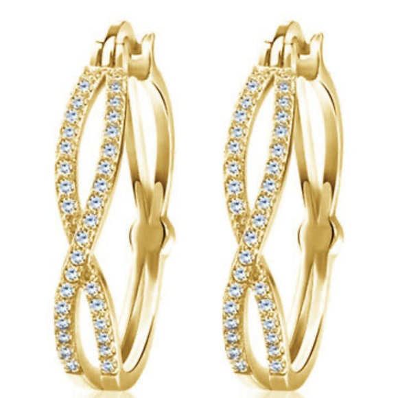 18k gold plated new hoop earrings - Picture 6 of 6